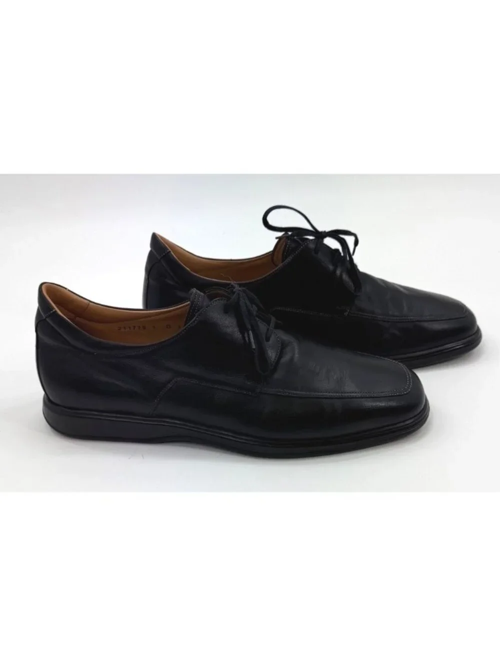 Nuvola By Santoni Mens Black Leather Lace-Up Dress Shoes Size 11 D
